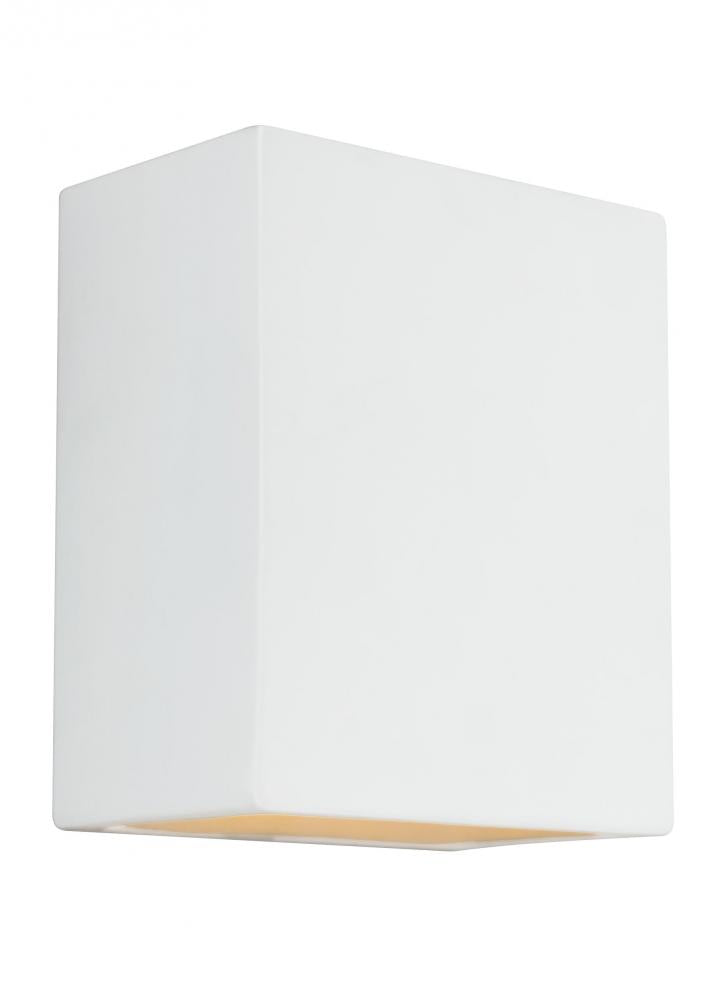 Generation Lighting 8304801-714 Paintable Ceramic Sconces transitional 1-light outdoor exterior Dark Sky compliant square wall lante