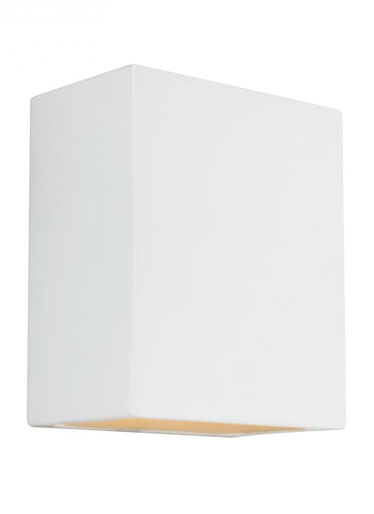 Generation Lighting 8304801EN3-714 Paintable Ceramic Sconces transitional 1-light LED outdoor exterior Dark Sky compliant square wall l