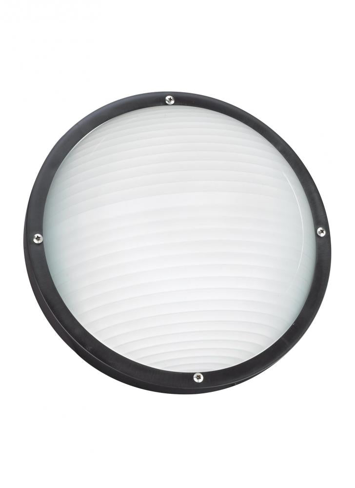 Generation Lighting 83057EN3-12 Bayside traditional 1-light LED outdoor exterior wall or ceiling mount in black finish with frosted