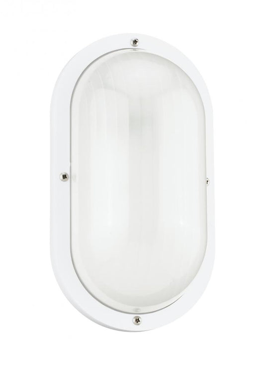 Generation Lighting 8335-15 Bayside traditional 1-light outdoor exterior wall lantern sconce in white finish with frosted white