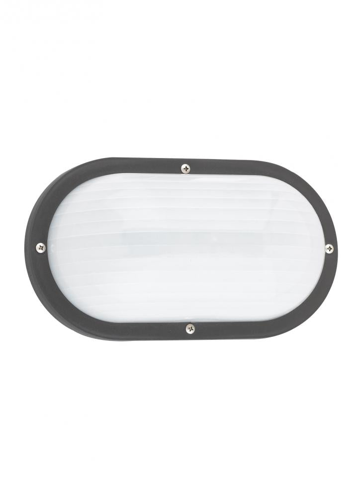 Generation Lighting 8335EN3-12 Bayside traditional 1-light LED outdoor exterior wall lantern sconce in black finish with frosted wh