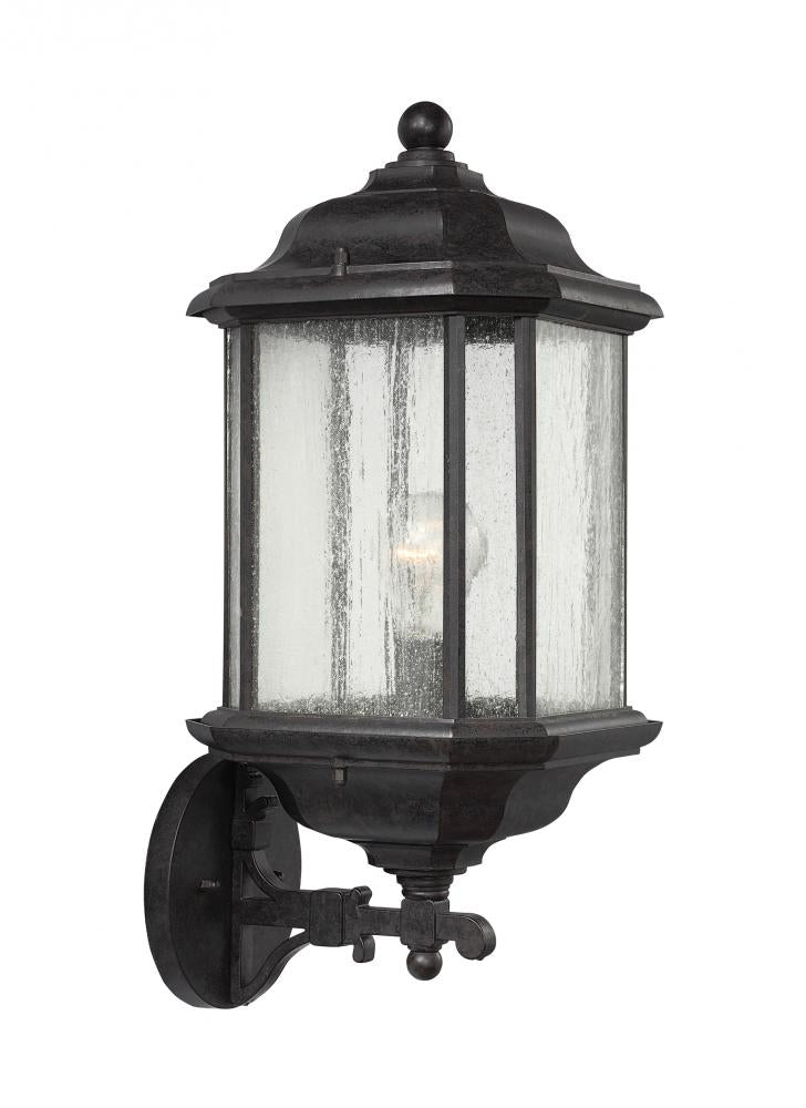 Generation Lighting 84032-746 Kent traditional 1-light outdoor exterior wall lantern sconce in oxford bronze finish with clear see