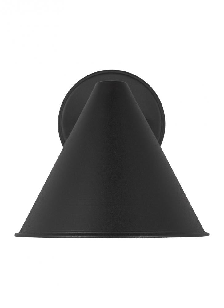 Generation Lighting 8438501-12 Crittenden mid century modern 1-light outdoor exterior Dark Sky compliant small wall lantern sconce