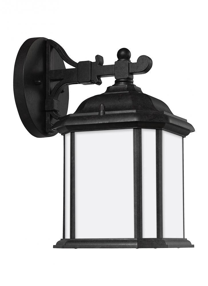 Generation Lighting 84529-746 Kent traditional 1-light outdoor exterior small wall lantern sconce in oxford bronze finish with sat