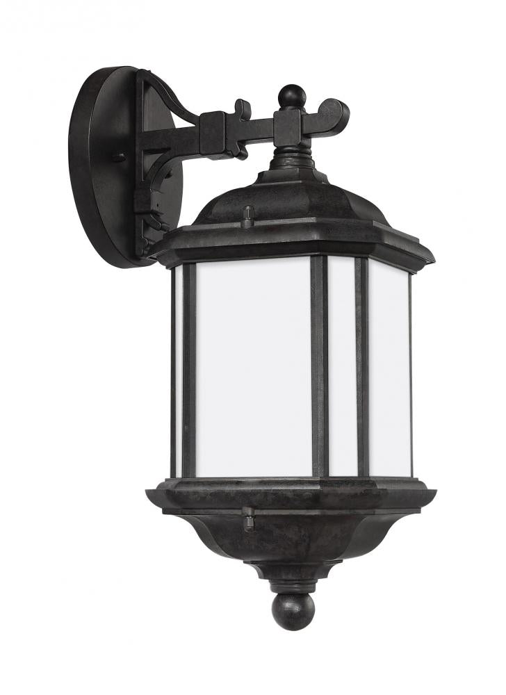 Generation Lighting 84530EN3-746 Kent traditional 1-light LED outdoor exterior medium wall lantern sconce in oxford bronze finish wit