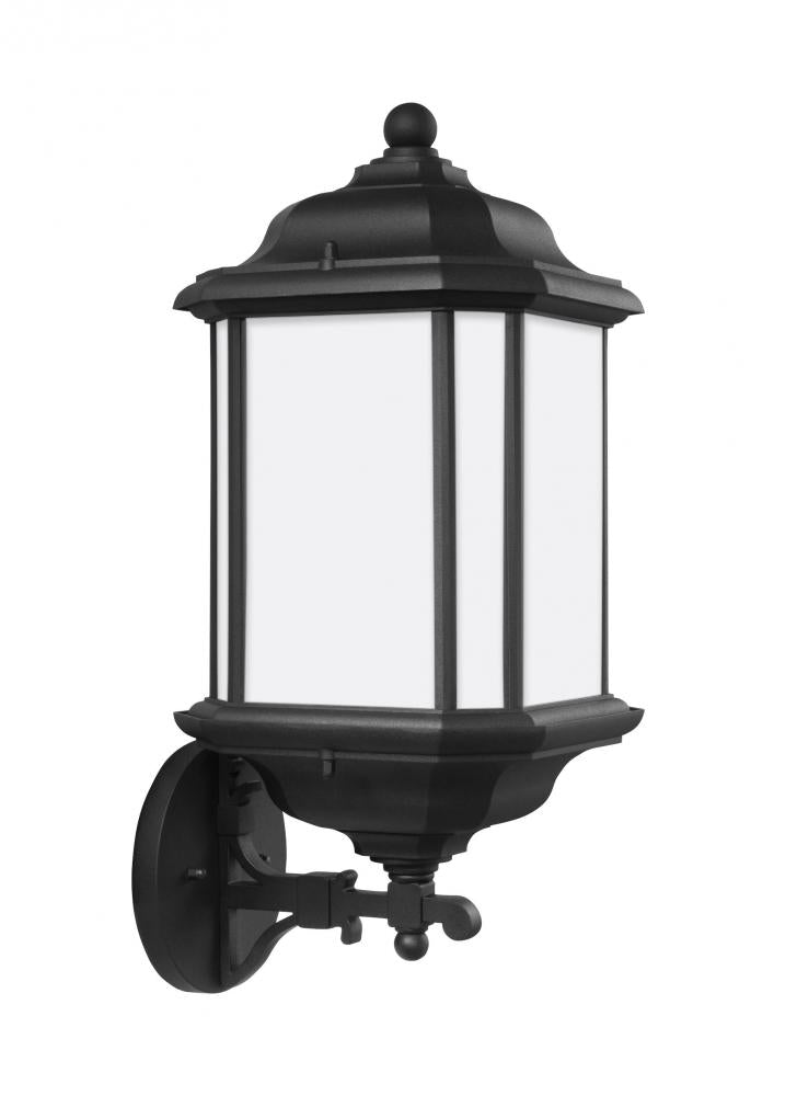 Generation Lighting 84532EN3-12 Kent traditional 1-light LED outdoor exterior large uplight wall lantern sconce in black finish with