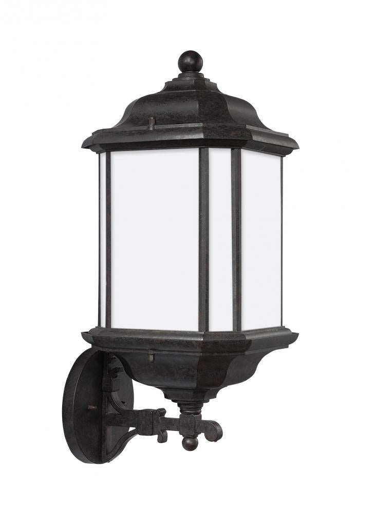 Generation Lighting 84532EN3-746 Kent traditional 1-light LED outdoor exterior large uplight wall lantern sconce in oxford bronze fin