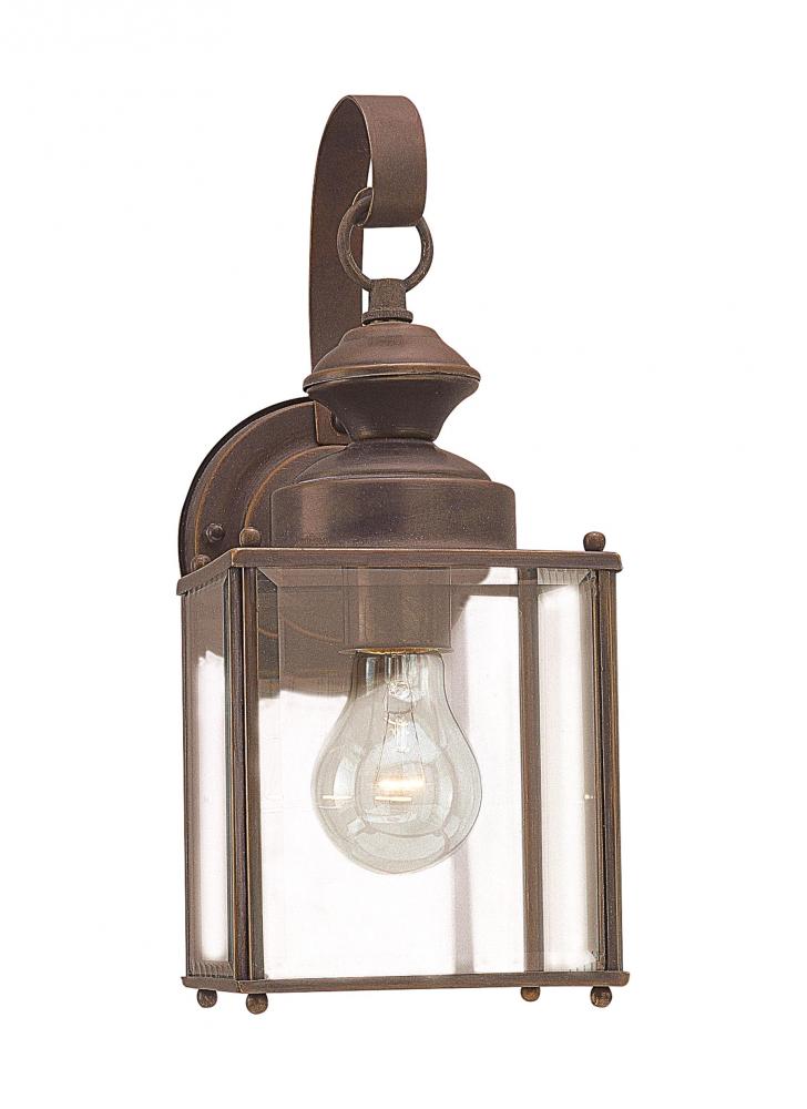 Generation Lighting 8457-71 Jamestowne transitional 1-light medium outdoor exterior wall lantern in antique bronze finish with c