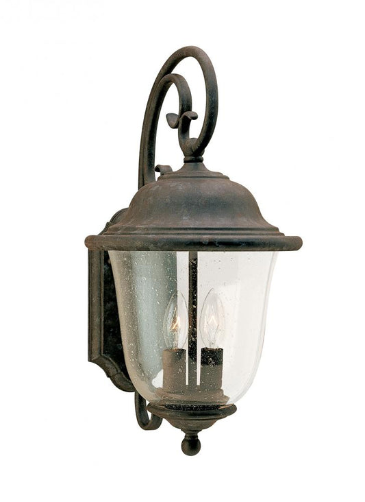 Generation Lighting 8460-46 Trafalgar traditional 2-light outdoor exterior large wall lantern sconce in oxidized bronze finish w