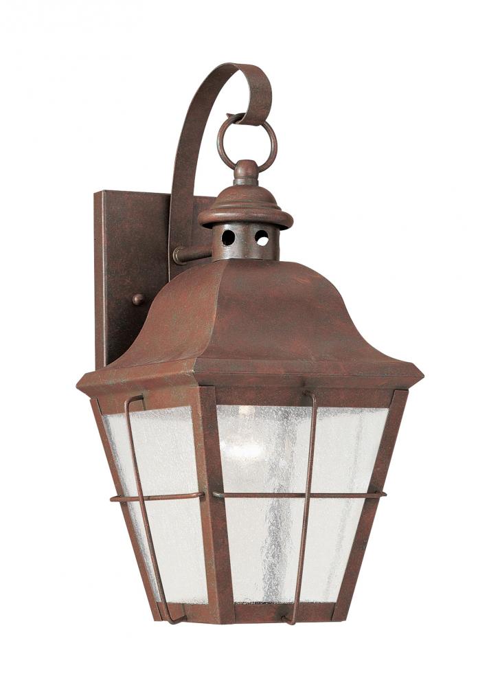 Generation Lighting 8462-44 Chatham traditional 1-light outdoor exterior wall lantern sconce in weathered copper finish with cle