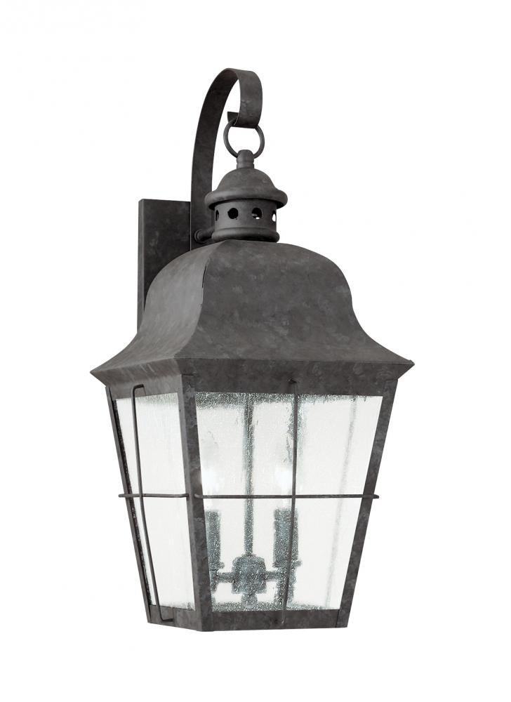Generation Lighting 8463EN-46 Chatham traditional 2-light LED outdoor exterior wall lantern sconce in oxidized bronze finish with