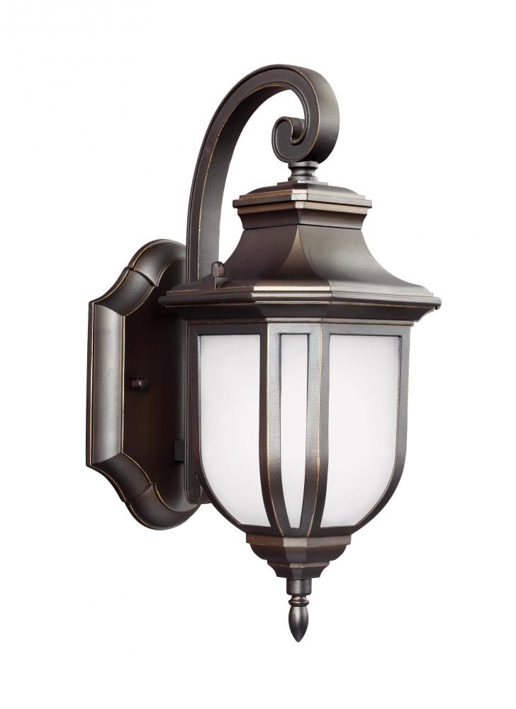 Generation Lighting 8536301-71 Childress traditional 1-light outdoor exterior small wall lantern sconce in antique bronze finish wi