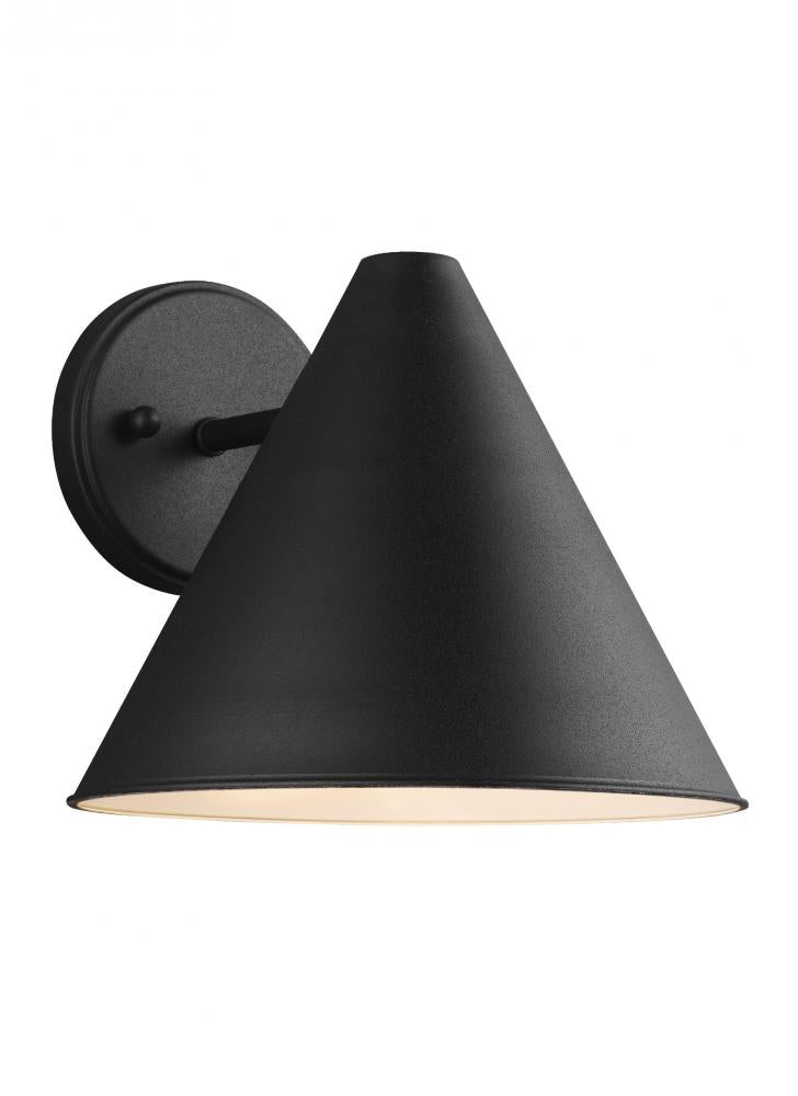 Generation Lighting 8538501EN3-12 Crittenden mid century modern 1-light LED outdoor exterior Dark Sky compliant medium wall lantern sc