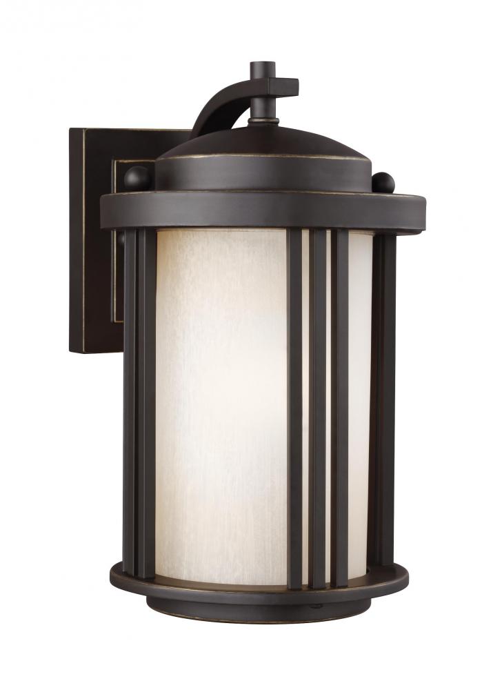 Generation Lighting 8547901-71 Crowell contemporary 1-light outdoor exterior small wall lantern sconce in antique bronze finish wit