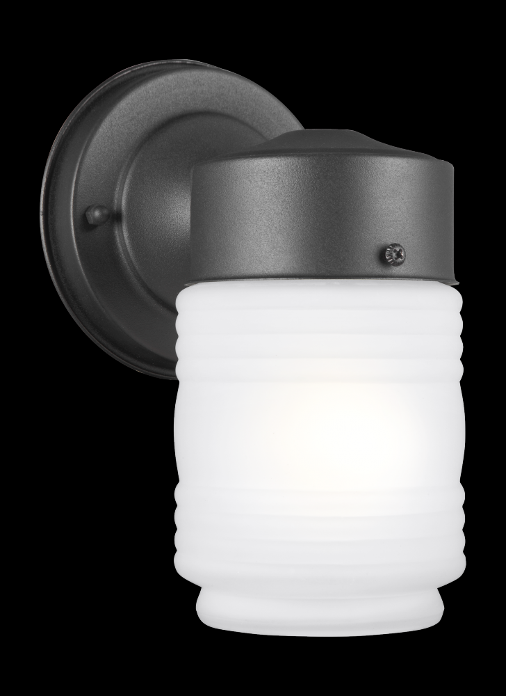 Generation Lighting 8550001-12 Outdoor Wall traditional 1-light outdoor exterior wall lantern sconce in black finish with satin etc