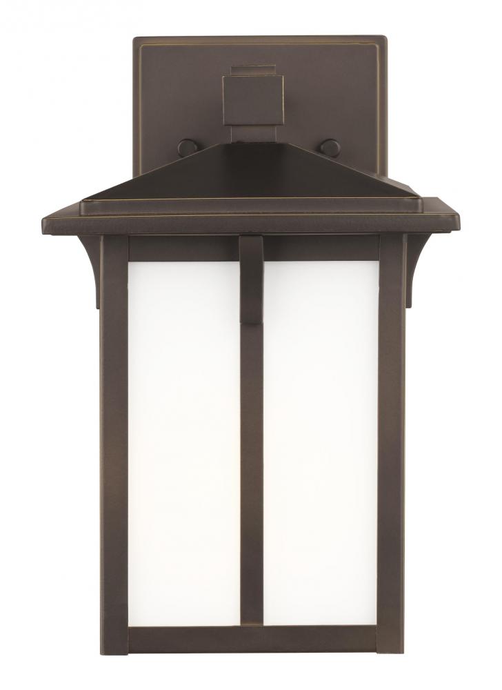 Generation Lighting 8552701EN3-71 Tomek modern 1-light LED outdoor exterior small wall lantern sconce in antique bronze finish with et
