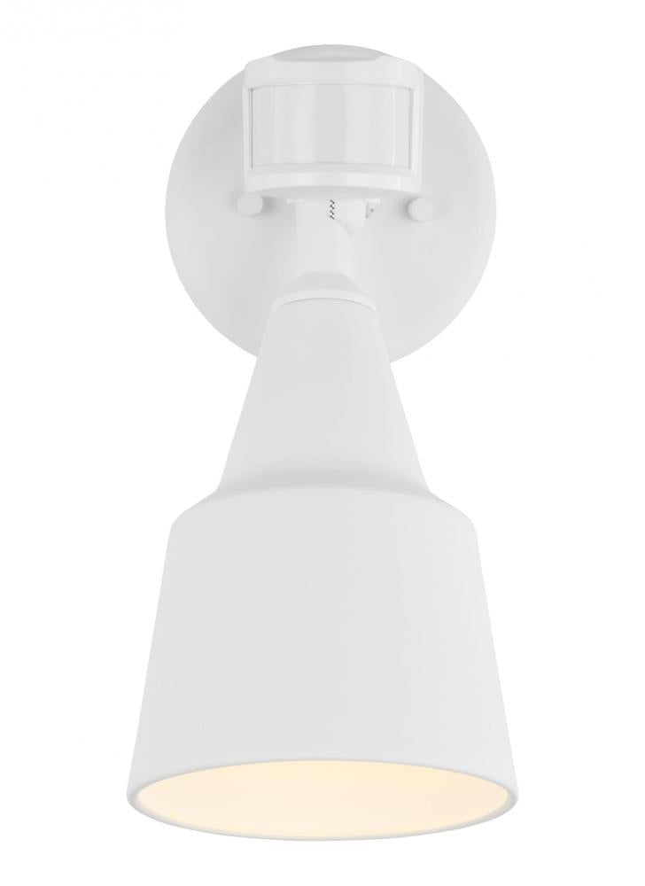 Generation Lighting 8560701PMEN3-15 Flood Light traditional 1-light LED outdoor exterior flood with photo and motion sensor in white fin