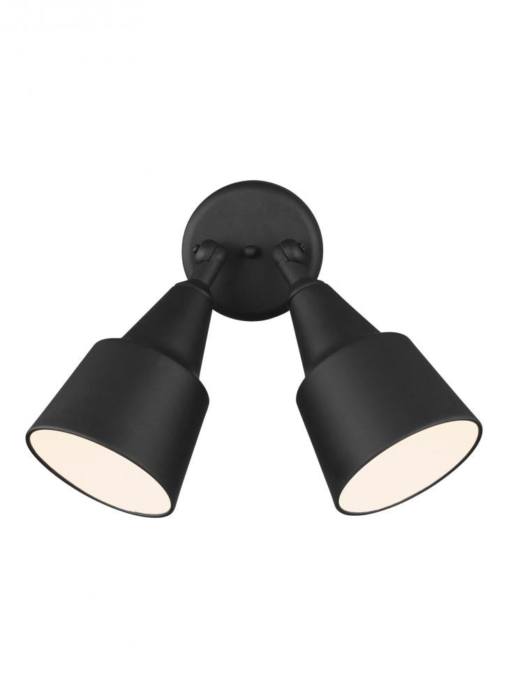 Generation Lighting 8560702-12 Flood Light traditional 2-light outdoor exterior large adjustable swivel flood light in black finish