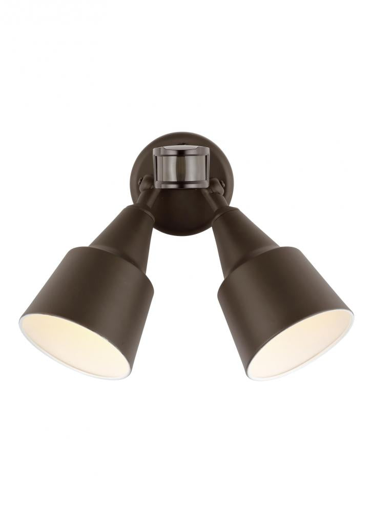 Generation Lighting 8560702PM-71 Flood Light traditional 2-light outdoor exterior flood with photo and motion sensor in antique bronz