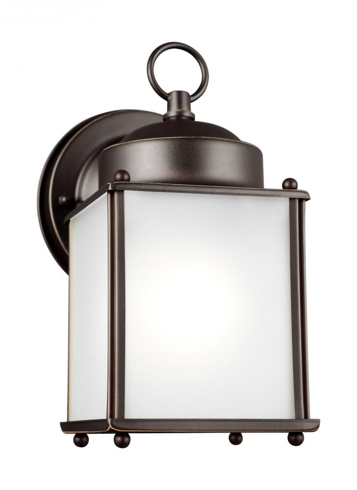 Generation Lighting 8592001EN3-71 New Castle traditional 1-light LED outdoor exterior wall lantern sconce in antique bronze finish wit
