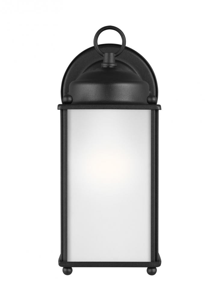 Generation Lighting 8593001EN3-12 New Castle traditional 1-light LED outdoor exterior large wall lantern sconce in black finish with s