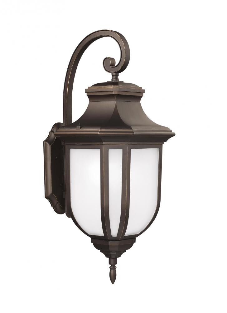 Generation Lighting 8636301EN3-71 Childress traditional 1-light LED outdoor exterior medium wall lantern sconce in antique bronze fini