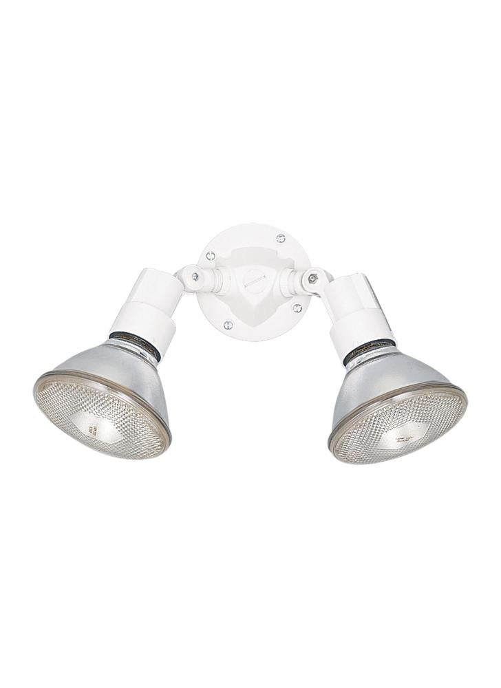 Generation Lighting 8642-15 Flood Light traditional 2-light outdoor exterior adjustable swivel flood light in white finish
