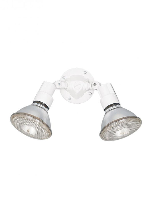 Generation Lighting 8642-15 Flood Light traditional 2-light outdoor exterior adjustable swivel flood light in white finish