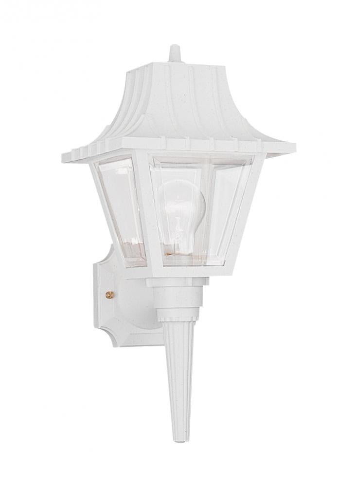 Generation Lighting 8720-15 Polycarbonate Outdoor traditional 1-light outdoor exterior medium wall lantern sconce in white finis