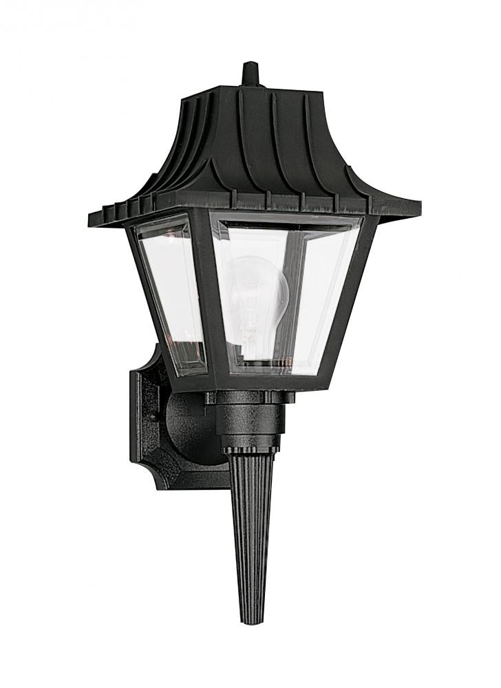 Generation Lighting 8720-32 Polycarbonate Outdoor traditional 1-light outdoor exterior medium wall lantern sconce in black finis