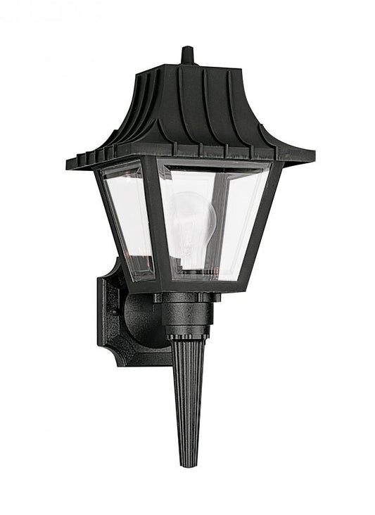 Generation Lighting 8720-32 Polycarbonate Outdoor traditional 1-light outdoor exterior medium wall lantern sconce in black finis