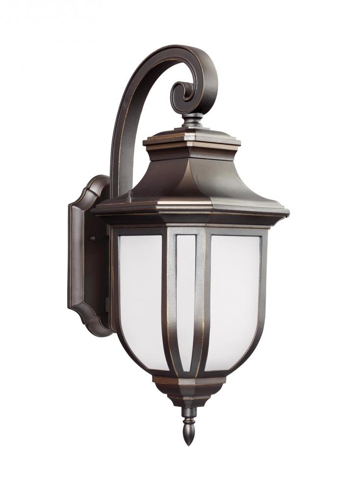 Generation Lighting 8736301-71 Childress traditional 1-light outdoor exterior large wall lantern sconce in antique bronze finish wi