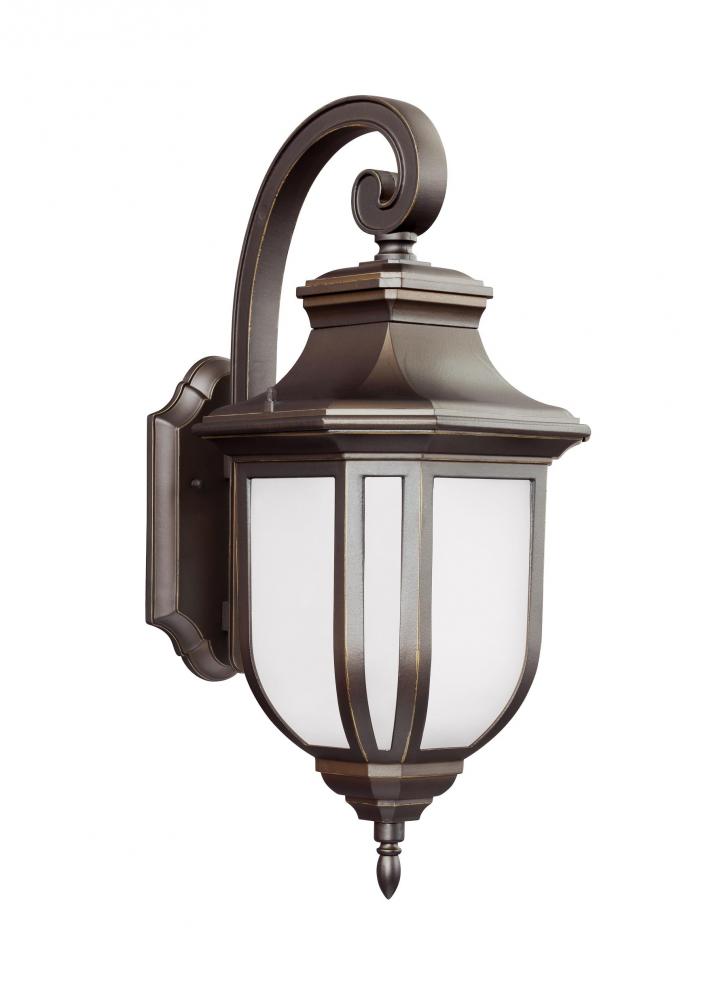 Generation Lighting 8736301EN3-71 Childress traditional 1-light LED outdoor exterior large wall lantern sconce in antique bronze finis