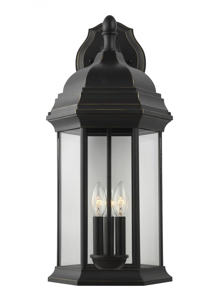 Generation Lighting 8738703-71 Sevier traditional 3-light outdoor exterior extra large downlight outdoor wall lantern sconce in ant