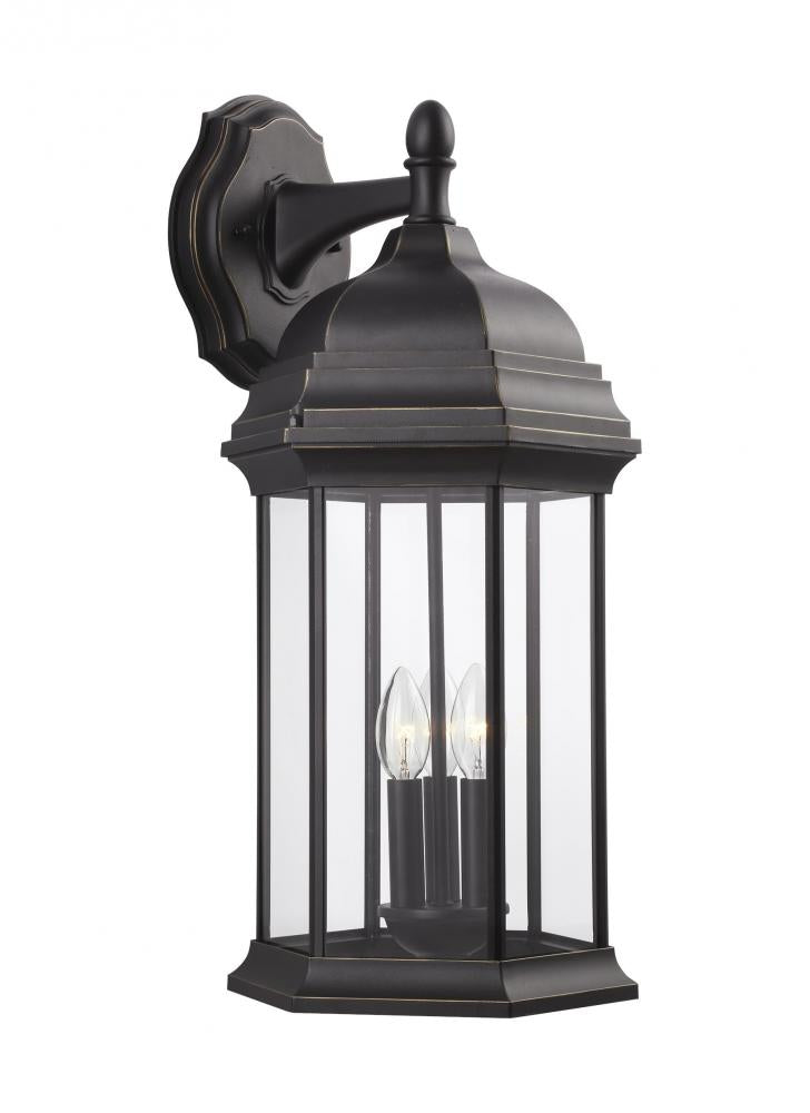 Generation Lighting 8738703EN-71 Sevier traditional 3-light LED outdoor exterior extra large downlight outdoor wall lantern sconce in