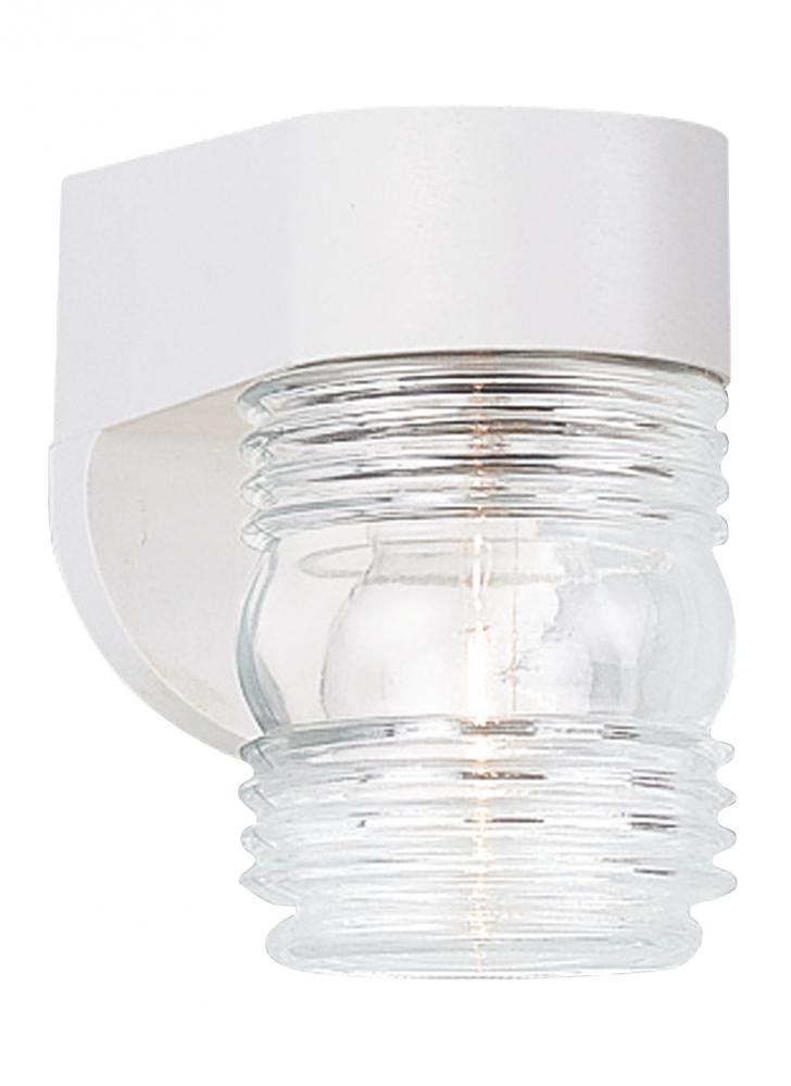 Generation Lighting 8750-15 Outdoor Wall traditional 1-light outdoor exterior wall lantern sconce in white finish with clear gla