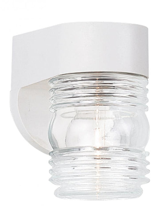 Generation Lighting 8750-15 Outdoor Wall traditional 1-light outdoor exterior wall lantern sconce in white finish with clear gla