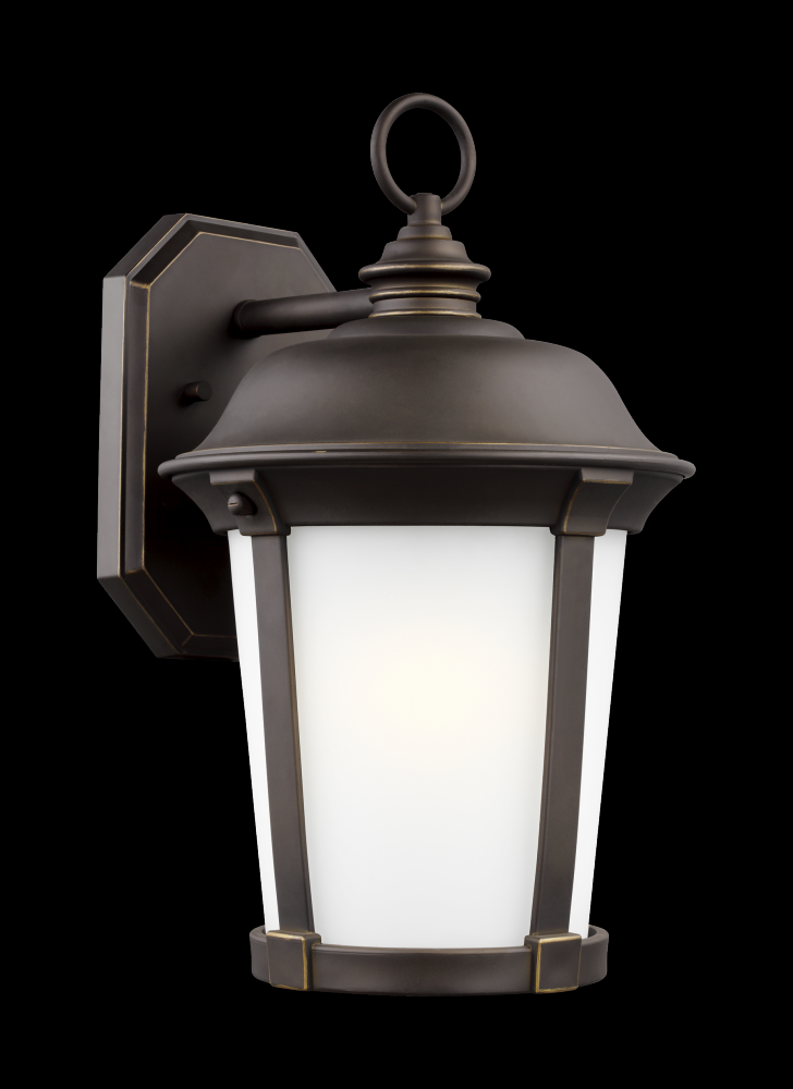 Generation Lighting 8750701-71 Calder traditional 1-light outdoor exterior large wall lantern sconce in antique bronze finish with