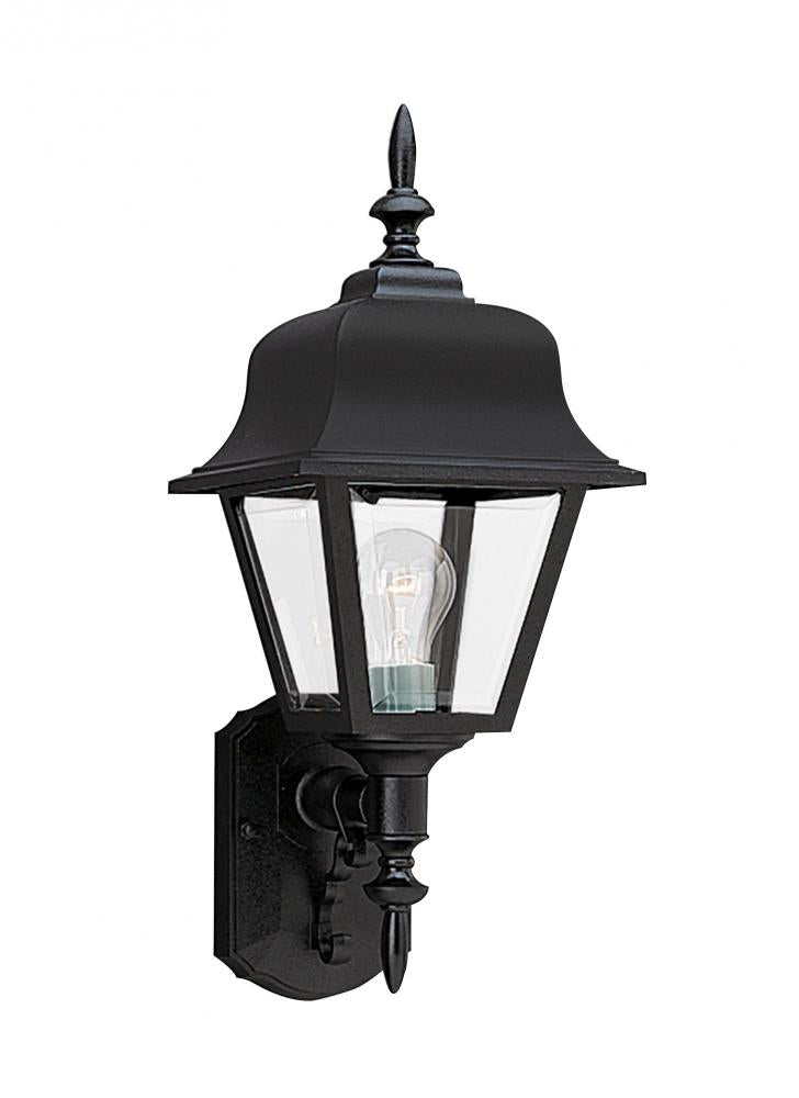 Generation Lighting 2507726 Polycarbonate Outdoor traditional 1-light outdoor exterior large wall lantern sconce in black finish