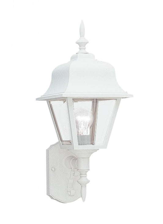 Generation Lighting 8765-15 Polycarbonate Outdoor traditional 1-light outdoor exterior large wall lantern sconce in white finish