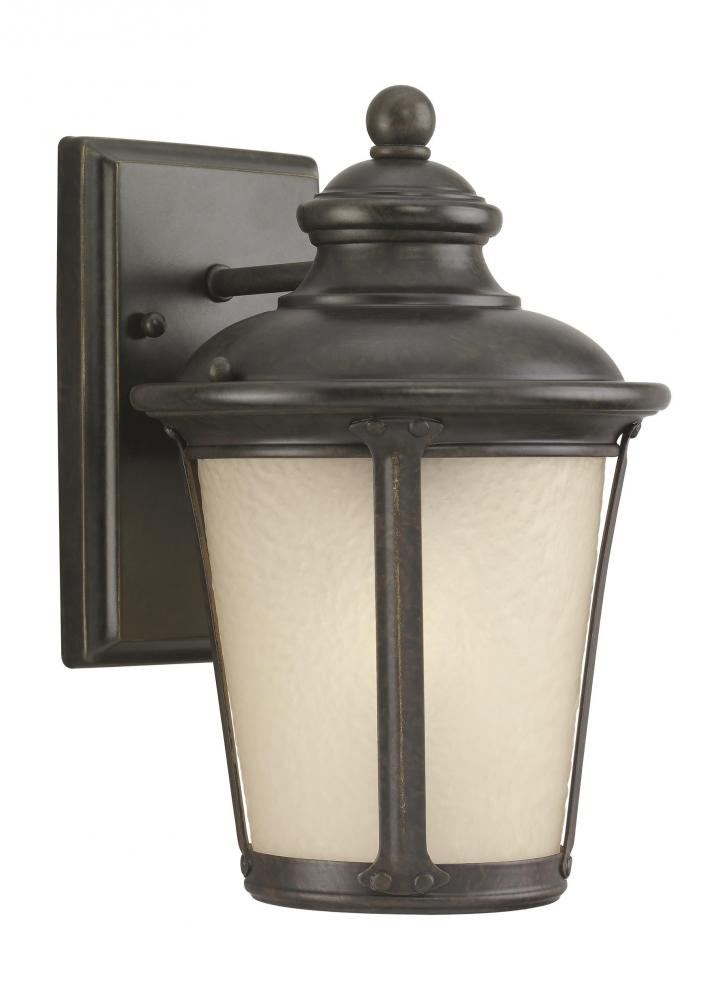 Generation Lighting 88240-780 Cape May traditional 1-light outdoor exterior small wall lantern sconce in burled iron grey finish w