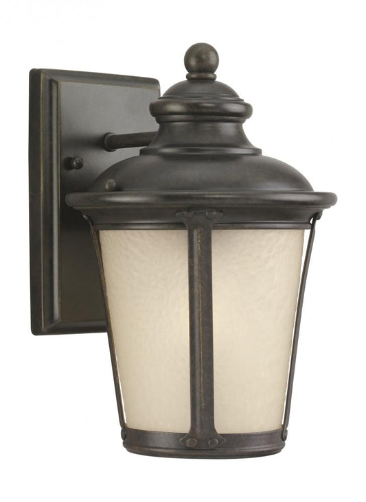 Generation Lighting 88240-780 Cape May traditional 1-light outdoor exterior small wall lantern sconce in burled iron grey finish w