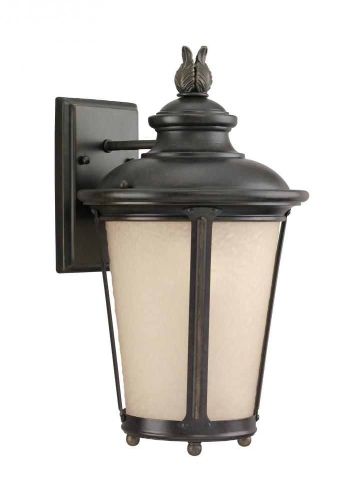 Generation Lighting 88241-780 Cape May traditional 1-light outdoor exterior medium wall lantern sconce in burled iron grey finish