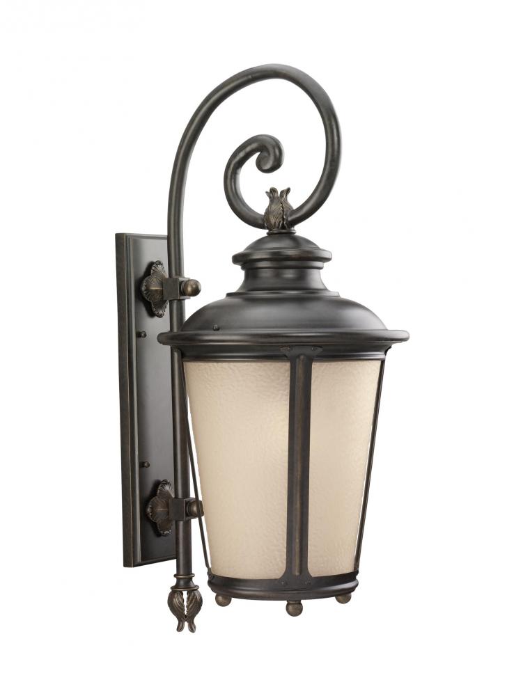 Generation Lighting 88243EN3-780 Cape May traditional 1-light LED outdoor exterior extra large wall lantern sconce in burled iron gre