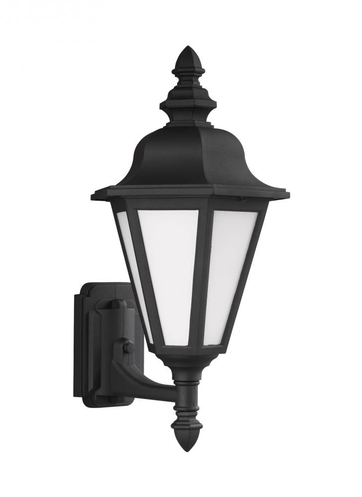 Generation Lighting 89824-12 Brentwood traditional 1-light outdoor exterior medium uplight wall lantern sconce in black finish wi