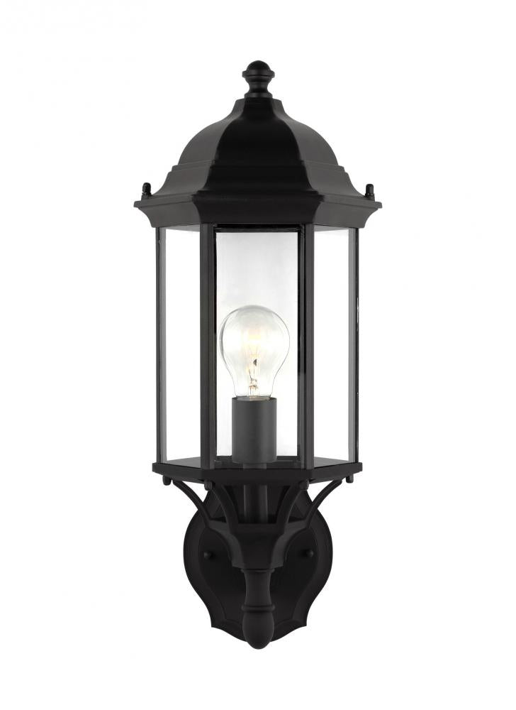 Generation Lighting 8838701-12 Sevier traditional 1-light outdoor exterior medium uplight outdoor wall lantern sconce in black fini