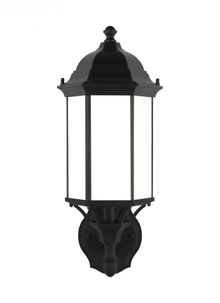 Generation Lighting 8838751-12 Sevier traditional 1-light outdoor exterior medium uplight outdoor wall lantern sconce in black fini