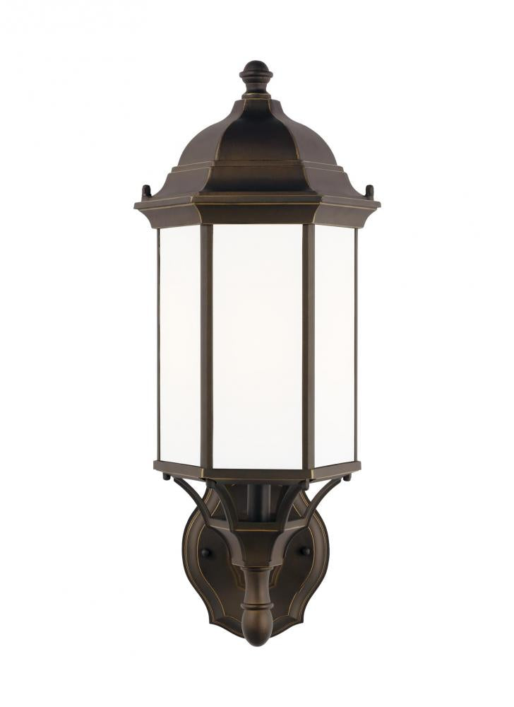 Generation Lighting 8838751-71 Sevier traditional 1-light outdoor exterior medium uplight outdoor wall lantern sconce in antique br