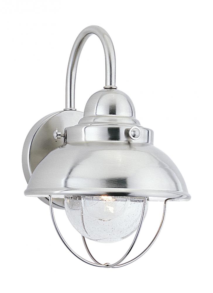 Generation Lighting 8870EN3-98 Sebring transitional 1-light LED outdoor exterior small wall lantern sconce in brushed stainless sil