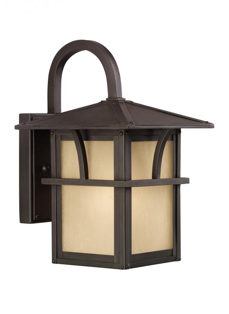 Generation Lighting 88880-51 Medford Lakes transitional 1-light outdoor exterior small wall lantern sconce in statuary bronze fin